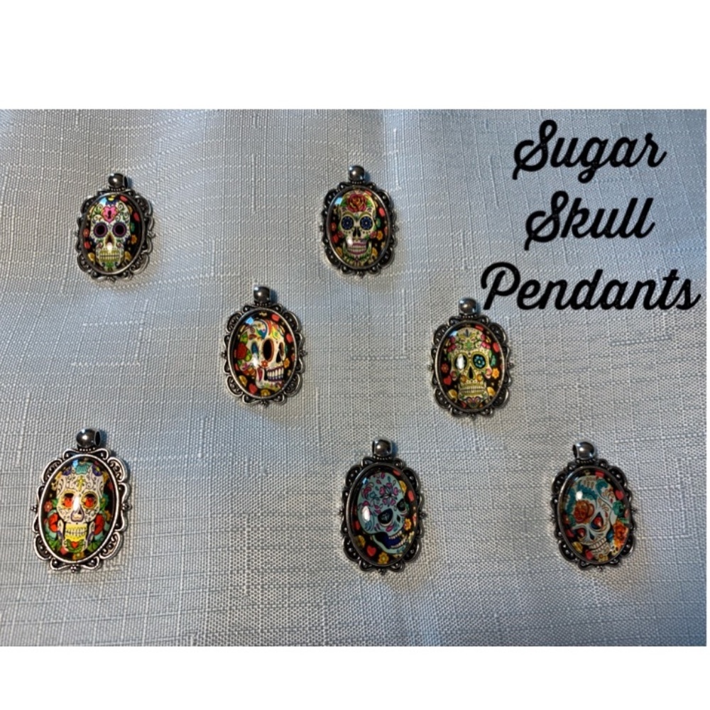 NWT Handmade Sugar Skull Pendants in 6 Styles! You Choose!
